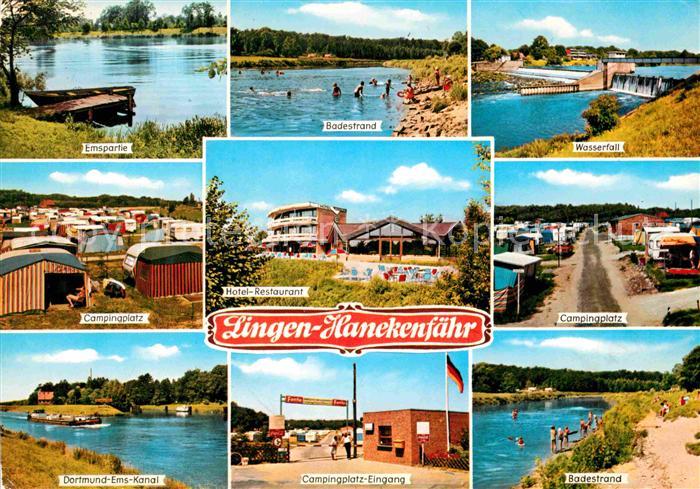 Hanekenfaehr Ems Badestrand Wasserfall Camping Hotel Restaurant Dortmund Ems Kan