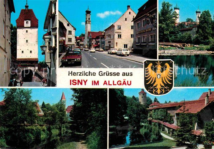 Isny Allgaeu Stadttor Strassenpartie Teilansichten