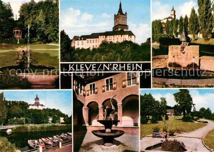 Kleve Brunnen Schloss Park Bootsliegeplatz