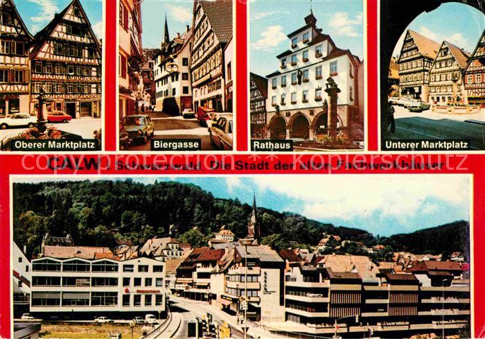 Calw Marktplatz Biergasse Rathaus Panorama
