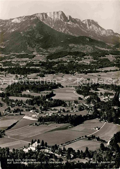 Unterstein Schoenau Blick vom Gruenstein mit Untersberg