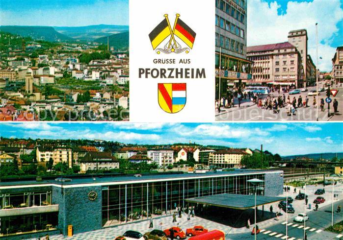 Pforzheim Panorama Strassenpartie Bahnhof
