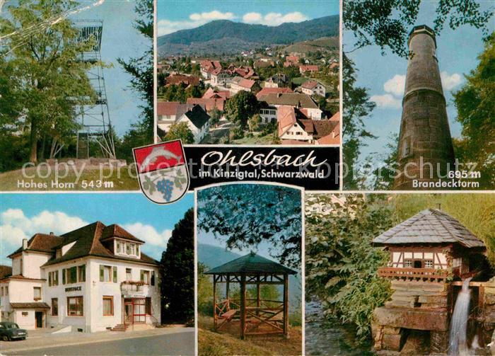 Ohlsbach Hohes Horn Teilansicht Brandeckturm Gasthof Rebstock Pavillon Huette