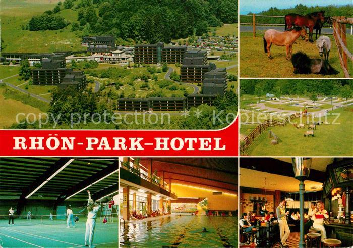Hausen Rhoen Fliegeraufnahme Rhoen Park Hotel Pferde Tennishalle Hallenbad Bar