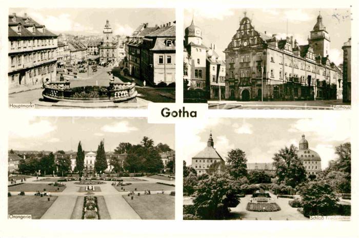 Gotha Thueringen Hauptmarkt Orangerie Schloss Rathaus