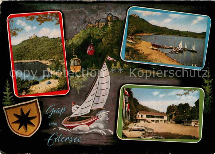 Edersee Segelboote Sportheim Teilansicht