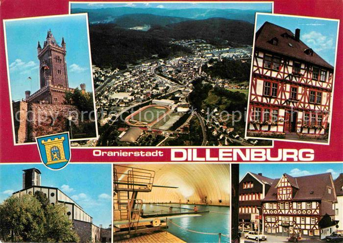 Dillenburg Wilhelmsturm Fliegeraufnahme Fachwerkhaus Hallenbad