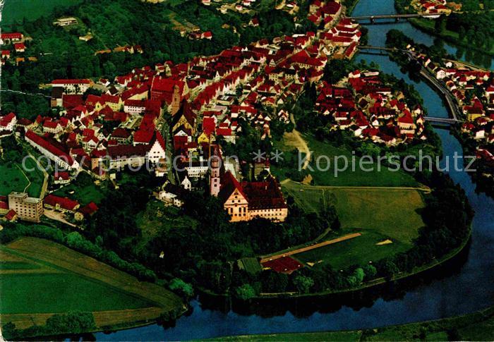 Donauwoerth Fliegeraufnahme Zusammenfluss Donau und Woernitz
