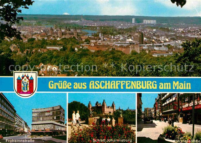 Aschaffenburg Main Panorama Frohsinnstrasse Schloss Johannisburg Herstallstrasse