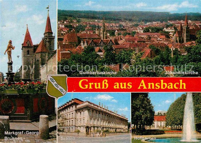 Ansbach Mittelfranken Gumbertuskirche Johanniskirche Markgraf Georg Brunnen Schl