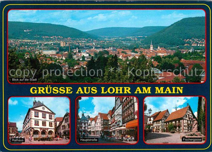 Lohr Main Rathaus Hauptstrasse Fischergasse Panorama
