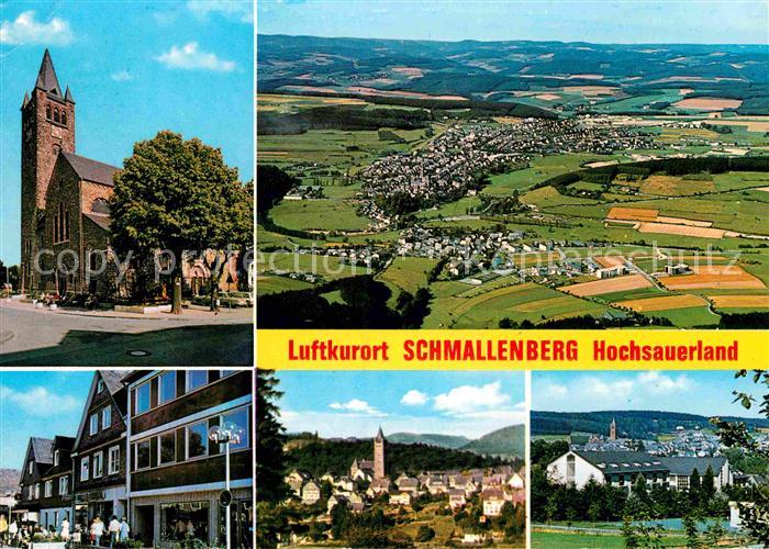 Schmallenberg FliegeraufnahmeKirche Teilansicht Fussgaengerzone