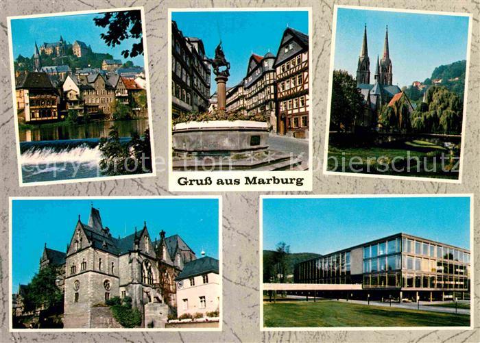 Marburg Lahn Landgrafenschloss Marktbrunnen Sankt Elisabeth Kirche Universitaet