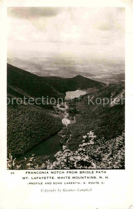 White Mountains New Hampshire Franconia Notch from Bridle Path Mt Lafayette