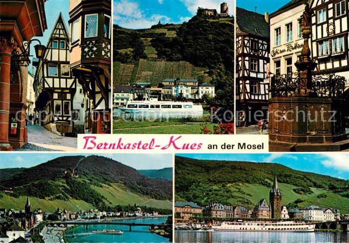 BERNKASTEL-KUES Berncastel Rheinland-Pfalz Schifffahrt Fachwerk