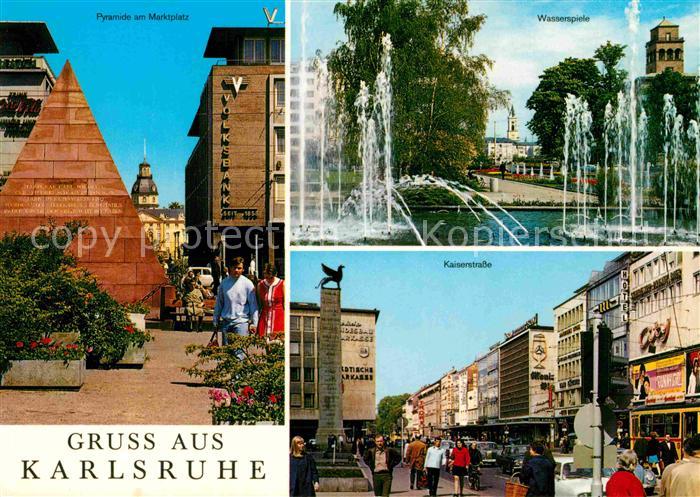 Karlsruhe Baden Kaiserstrasse Wasserspiele Pyramide