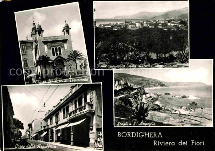 Bordighera Riviera dei fiori Chiesa Lerrasanta Costa Azzurra Scogli San Ampeglio