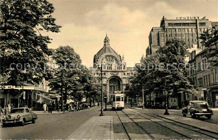 Antwerpen Anvers Keyzer lei en Midden Statis Strassenbahn