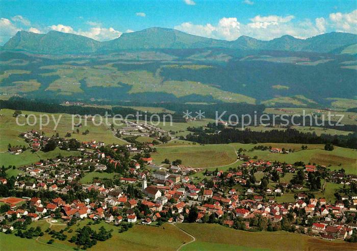 Scheidegg Allgaeu Fliegeraufnahme mit Rindalphorn und Hochgrat