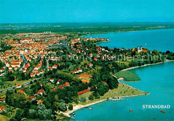 Friedrichshafen Bodensee Fliegeraufnahme mit Strandbad