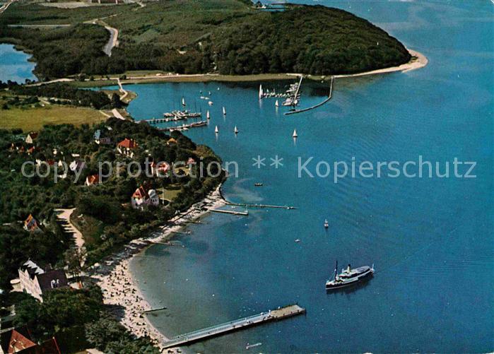 Gluecksburg Ostseebad Fliegeraufnahme mit Strand
