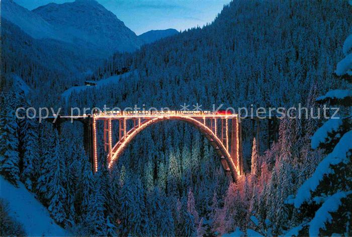 Eisenbahn Langwieser-Viadukt Strecke Chur-Arosa