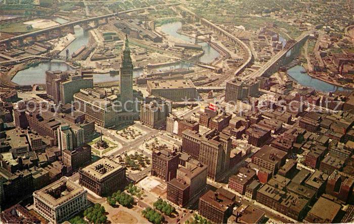Cleveland Ohio Fliegeraufnahme Downtown Showing Terminal Terminal Group