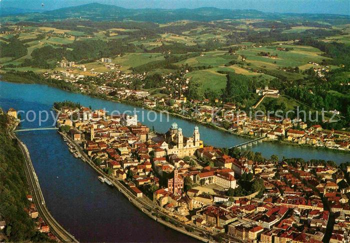 PAssAU Bayern Zusammenfluss Donau Inn Ilz