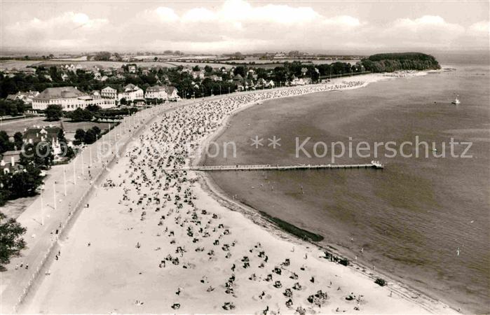 Travemuende Ostseebad Fliegeraufnahme mit Strand