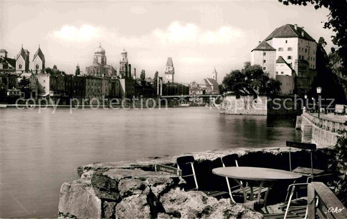 PAssAU Bayern Zusammenfluss Donau und Ilz mit Niederhaus und Alstadt