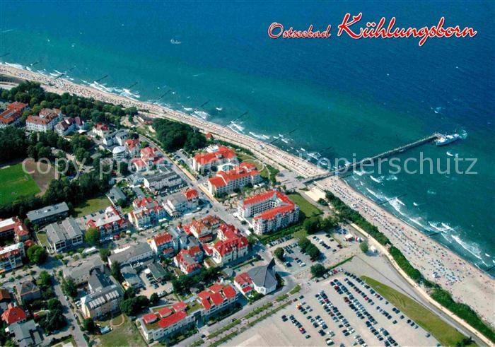 Kuehlungsborn Ostseebad Fliegeraufnahme mit Strand