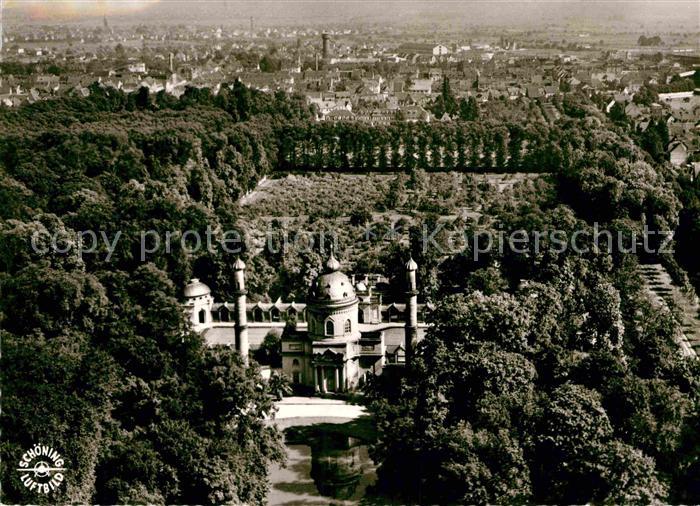 Schwetzingen Fliegeraufnahme Moschee im Schlossgarten