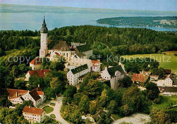 Kloster Andechs Fliegeraufnahme am Ammersee