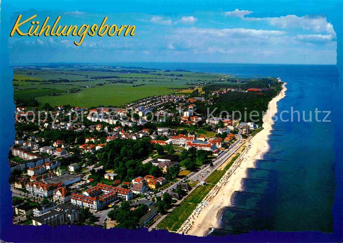 Kuehlungsborn Ostseebad Fliegeraufnahme mit Strand