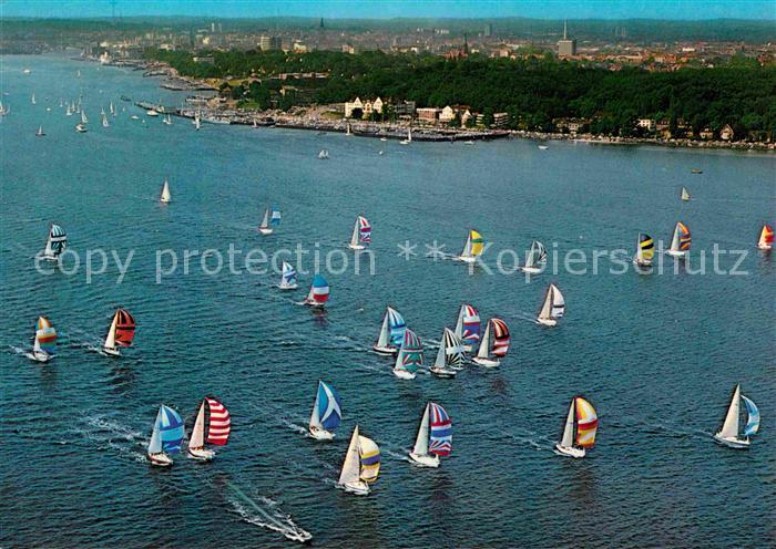 KIEL  CITY Fliegeraufnahme Regattastart Segelboote