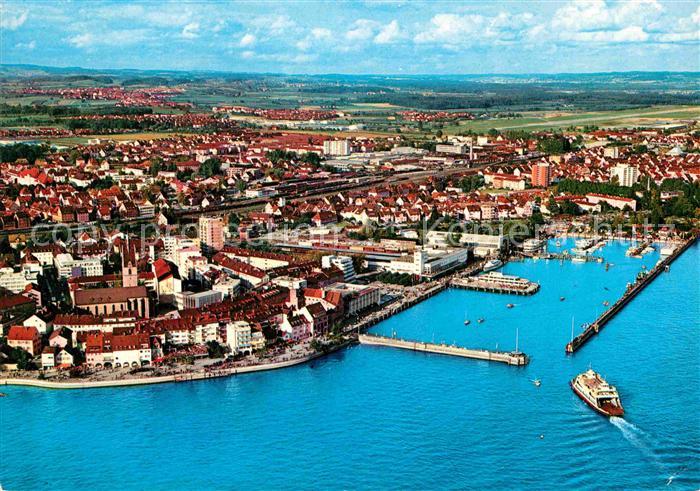Friedrichshafen Bodensee Fliegeraufnahme mit Hafen