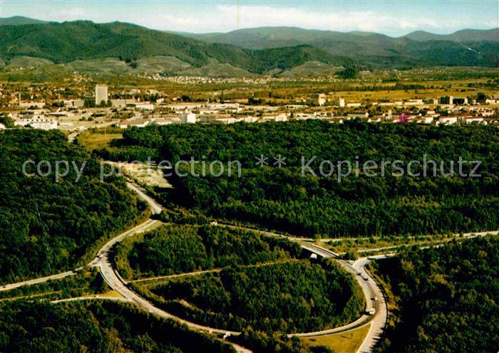 Offenburg Fliegeraufnahme Autbahn-Auffahrt das Offenburger Ei