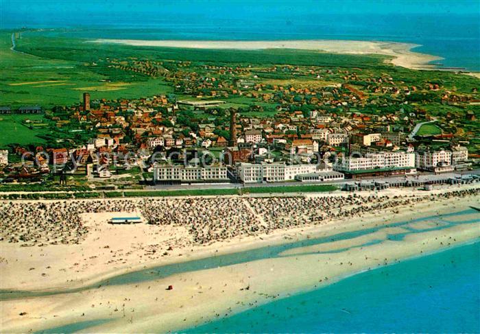 BORKUM Nordseebad Niedersachsen Fliegeraufnahme mit Strand
