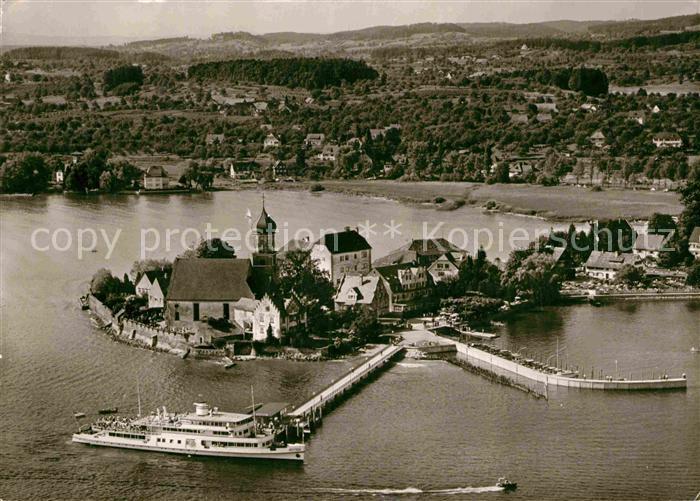Wasserburg Bodensee Fliegeraufnahme mit Anlegestelle