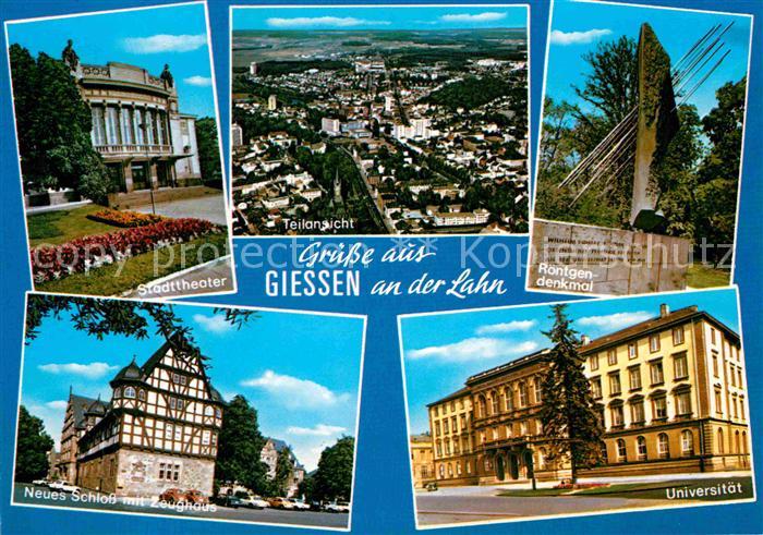 Giessen Lahn Stadttheater Fliegeraufnahme Neues Schloss Zeughaus Universitaet Ro