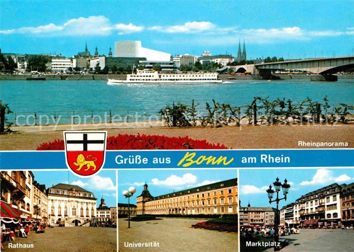 Bonn Rhein Rheinpromenade Marktplatz Universitaet Rathaus
