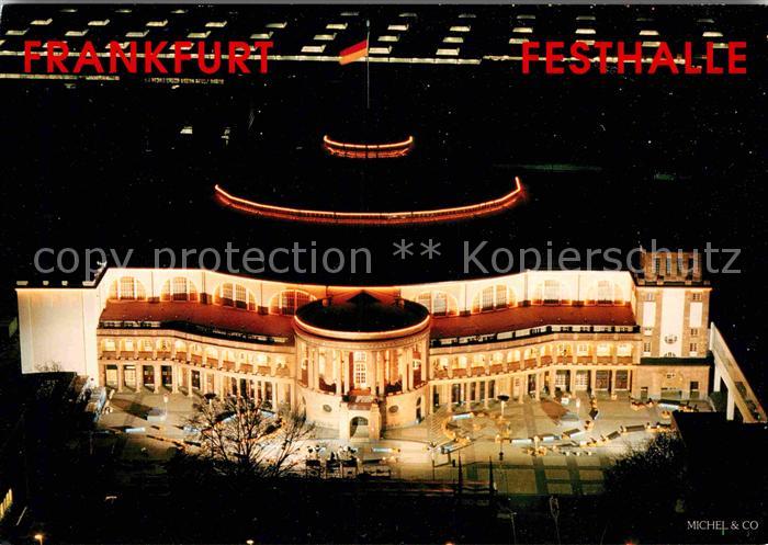 Frankfurt Main Festhalle bei Nacht