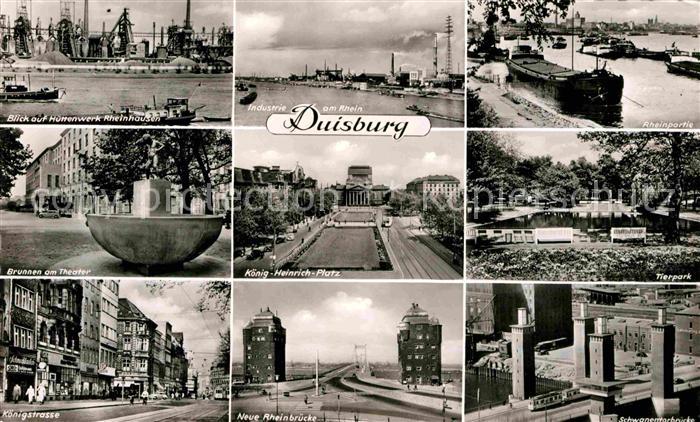 Duisburg Ruhr Huettenwerk Brunnen am Theater Koenigsgasse Tierpark Neue Rheinbru