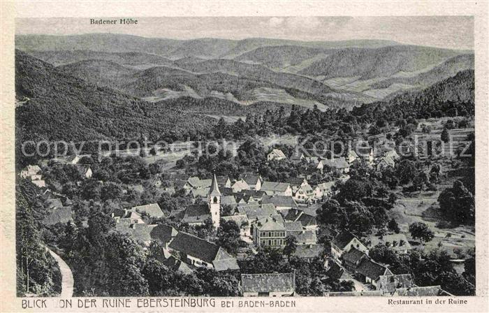 BADEN-BADEN BW Blick von der Ruine Ebersteinburg