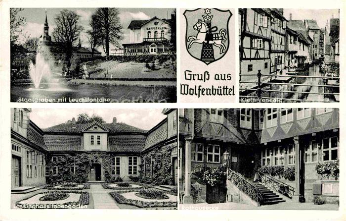 Wolfenbuettel Stadtgraben Leuchtfontaene Lessinghaus Innengarten Klein Venedig