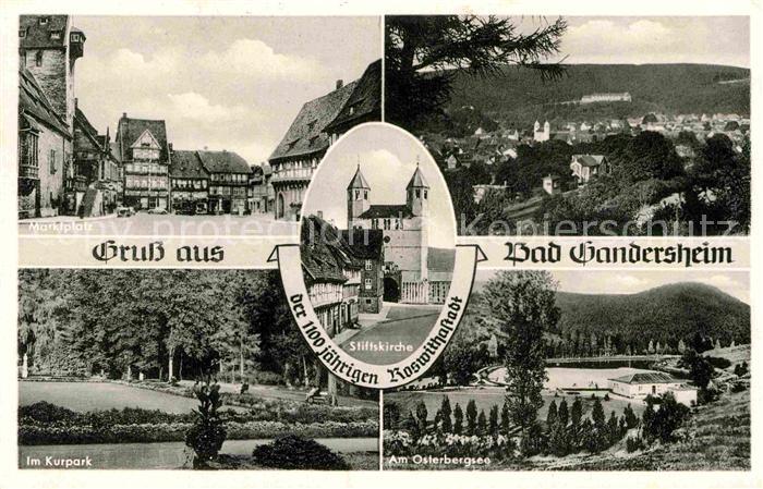 Bad Gandersheim Marktplatz Kurpark Oberbergsee Stiftskirche