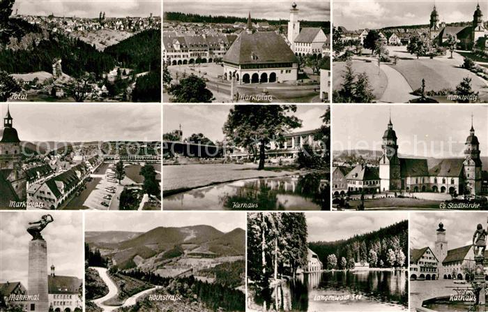 FREUDENSTADT BW Marktplatz Mahnmal Rathaus Stadtkirche Kurhaus Gesamtansicht
