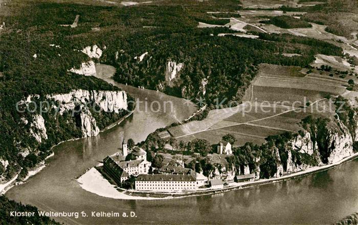 Kelheim Donau Fliegeraufnahme Kloster Weltenburg
