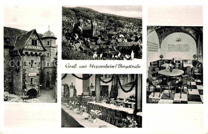 Heppenheim Bergstrasse Kurmainzer Amtshof Gesamtansicht Winzerstuebchen