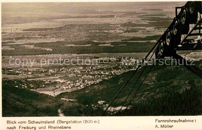 Schauinsland Blick nach Freiburg Rheinebene